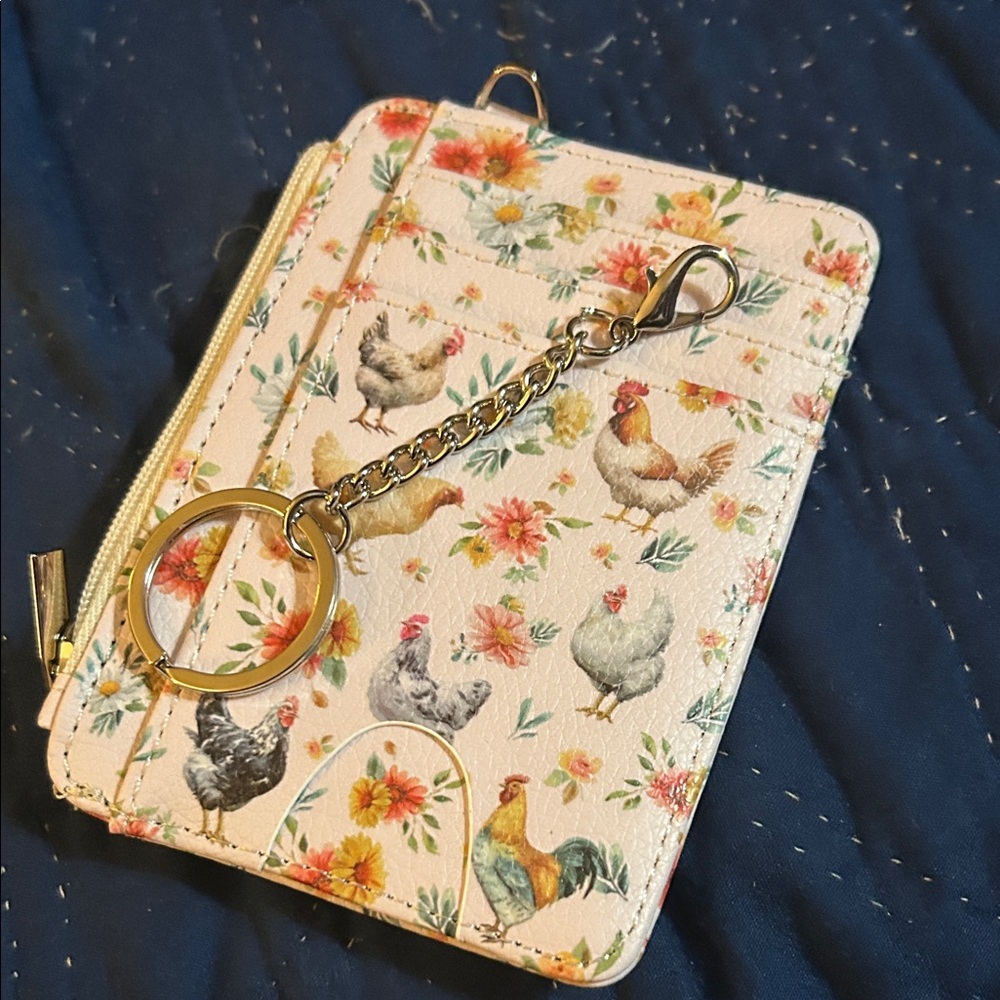 Floral Chicken Print Card Holder - Picture 4 of 4